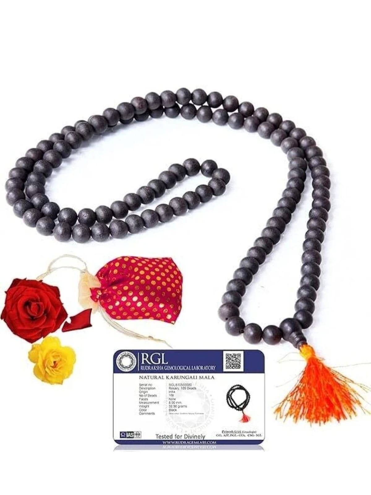 Original Karungali Malai in , 108 Beads With Govt Approved Lab Certificate